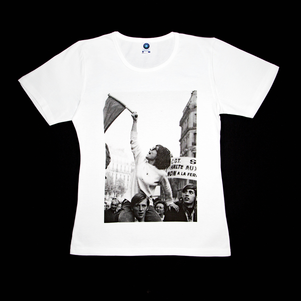 Premium organic white T-shirt, Paris May 1968